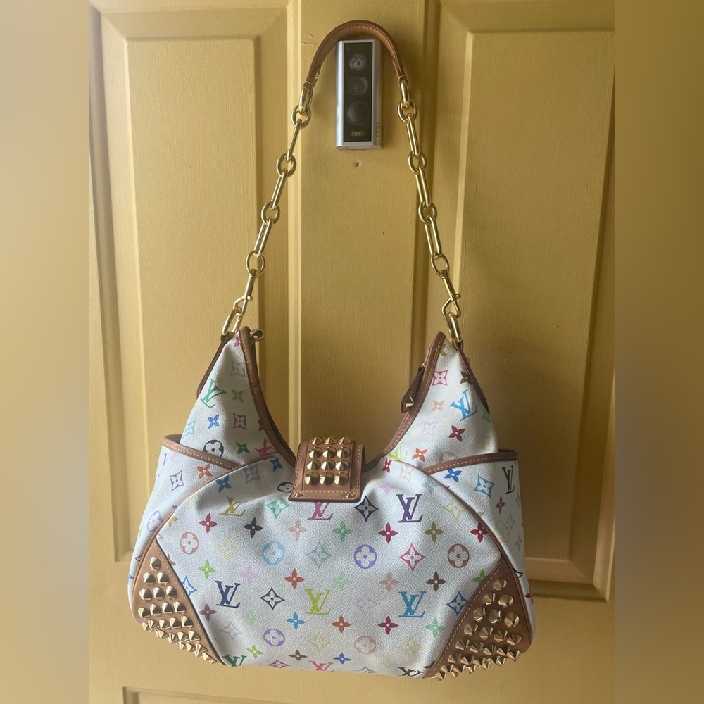 🏆LV Takashi Murakami Chrissie MM multicolor bag, Brass chain straps Limited Edt - Picture 4 of 14